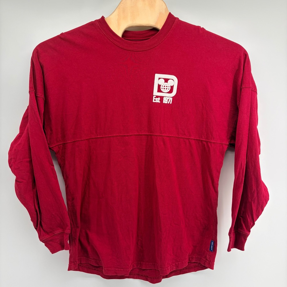 Disney Spirit Jersey Walt Disney World Long Sleeve Shirt Small Red Puff Print S